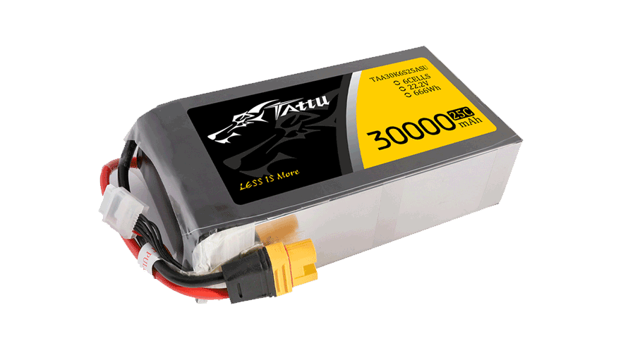 30000mAh 22.2V軟包無人機(jī)鋰電池 放電25C Tattu